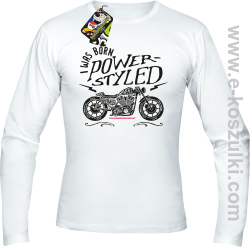 Motor I was born power styled - longsleeve męski biały