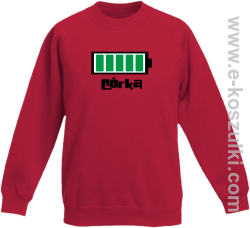 Córka Bateria 100% - bluza bez kaptura dziecięca czerwona