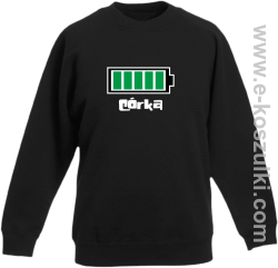 Córka Bateria 100% - bluza bez kaptura dziecięca czarna