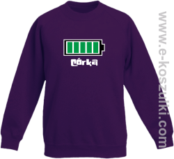 Córka Bateria 100% - bluza bez kaptura dziecięca fioletowa