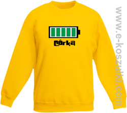 Córka Bateria 100% - bluza bez kaptura dziecięca żółta