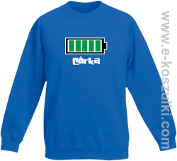 Córka Bateria 100% - bluza bez kaptura dziecięca niebieska