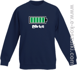 Córka Bateria 100% - bluza bez kaptura dziecięca granatowa