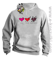 Love In Love Really LOVE - bluza z kapturem melanż 