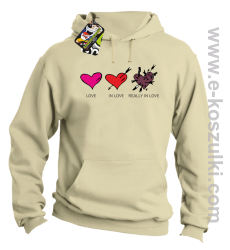 Love In Love Really LOVE - bluza z kapturem beżowa