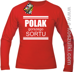POLAK gorszego sortu - Longsleeve męski czerwona