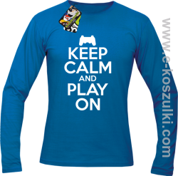 Keep calm and play on konsola - longsleeve męski niebieski
