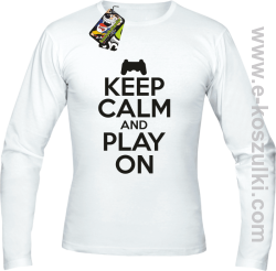 Keep calm and play on konsola - longsleeve męski biały