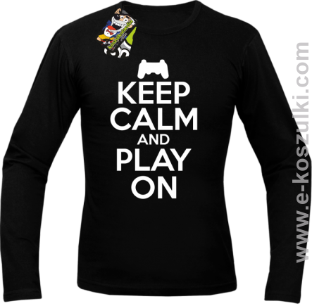 Keep calm and play on konsola - longsleeve męski czarny