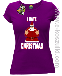 I hate Christmas Fu#k All Santa Claus - koszulka damska fioletowa