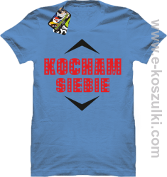 Kocham siebie - koszulka męska błękitna