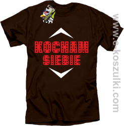 Kocham siebie - koszulka męska brązowa