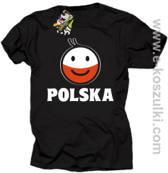 POLSKA Emotik dwukolorowy - koszulka męska czarna