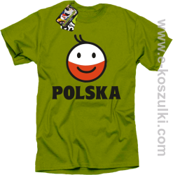 POLSKA Emotik dwukolorowy - koszulka męska kiwi