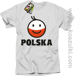 POLSKA Emotik dwukolorowy - koszulka męska biała