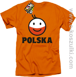 POLSKA Emotik dwukolorowy - koszulka męska pomarańczowa