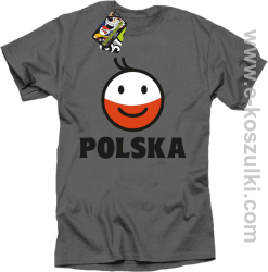 POLSKA Emotik dwukolorowy - koszulka męska szara