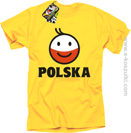 POLSKA Emotik dwukolorowy - koszulka męska żółta