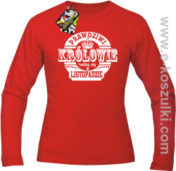 Prawdziwi królowie rodzą się w listopadzie - longsleeve męski czerwony
