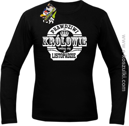 Prawdziwi królowie rodzą się w listopadzie - longsleeve męski czarny