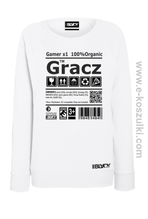 Gracz GAMER - bluza STANDARD damska biała