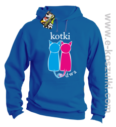 Kotki dwa - bluza z kapturem niebieska