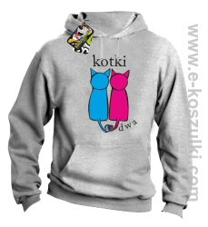 Kotki dwa - bluza z kapturem melanżowa
