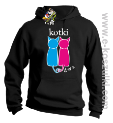 Kotki dwa - bluza z kapturem czarna