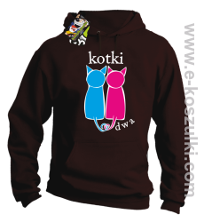 Kotki dwa - bluza z kapturem brązowy