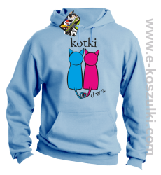 Kotki dwa - bluza z kapturem błękitny