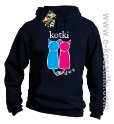 Kotki dwa - bluza z kapturem granatowy