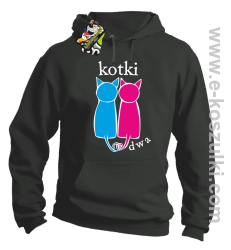Kotki dwa - bluza z kapturem szara