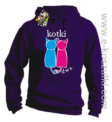Kotki dwa - bluza z kapturem fioletowa
