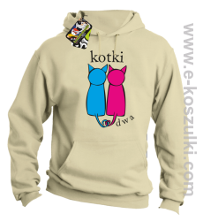 Kotki dwa - bluza z kapturem beżowa