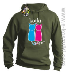 Kotki dwa - bluza z kapturem khaki