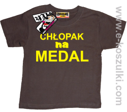 Chłopak na medal koszulka dziecięca - brązowy