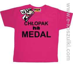 Chłopak na medal koszulka dziecięca - różowy