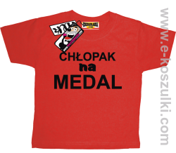 Chłopak na medal koszulka dziecięca - czerwony
