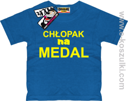 Chłopak na medal koszulka dziecięca - niebieski