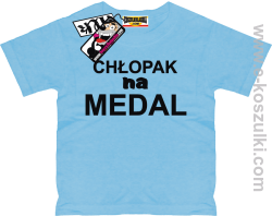 Chłopak na medal koszulka dziecięca - błękitny