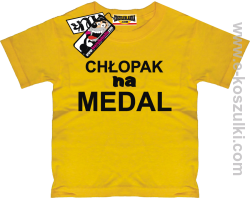 Chłopak na medal koszulka dziecięca - żółta