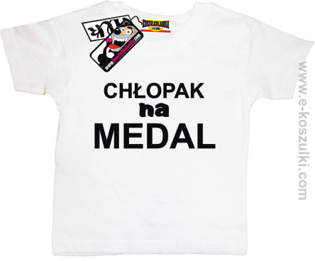Chłopak na medal koszulka dziecięca - biały