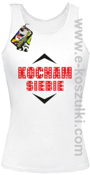 Kocham siebie - top damski biały