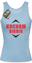 Kocham siebie - top damski błękitny
