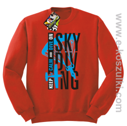Skydiving keep calm and dive on - bluza bez kaptura czerwona