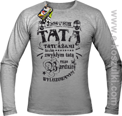 Jestem Tatą z tatuażami - longsleeve męski melanż 