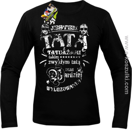 Jestem Tatą z tatuażami - longsleeve męski czarny