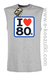I love 80s - bezrękawnik z nadrukiem męski melanż
