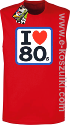 I love 80s - bezrękawnik z nadrukiem męski czerwony

