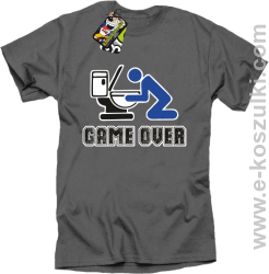 Game over po imprezie  - koszulka męska szara